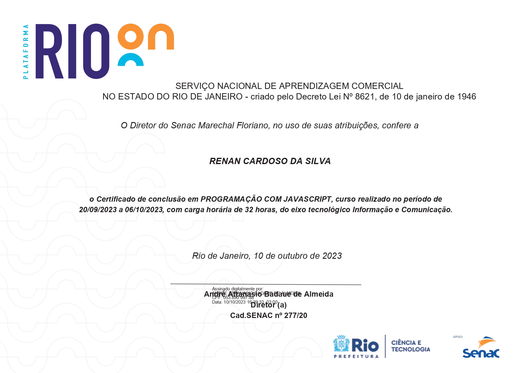 certificado Javascript